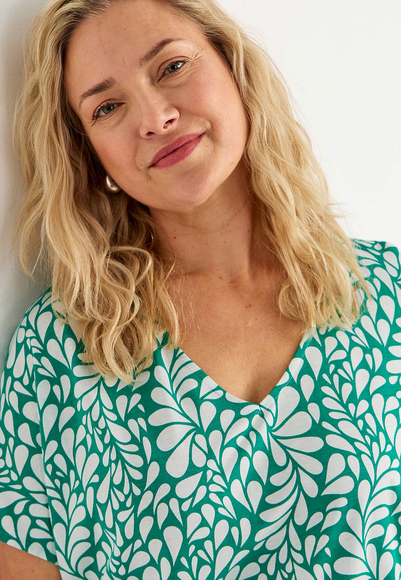 Jersey-Top mit kurzen Ärmeln