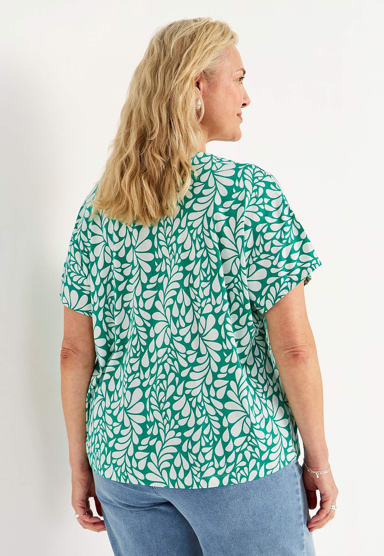 Jersey-Top mit kurzen Ärmeln