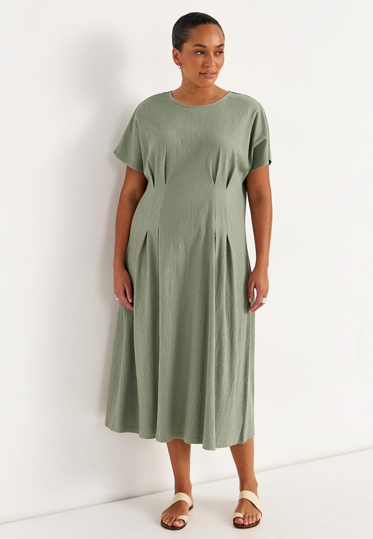 Kleid aus zerknittertem Baumwolljersey