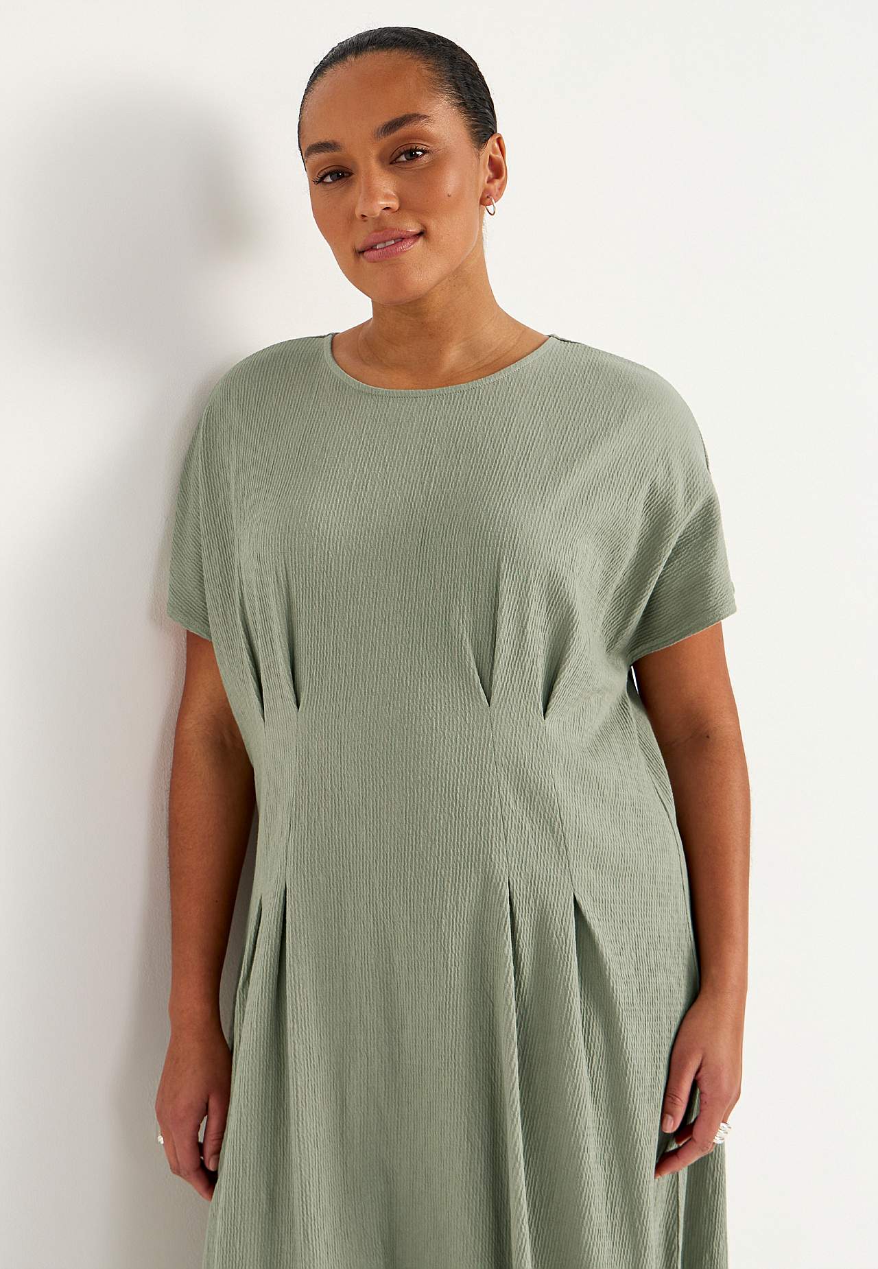 Kleid aus zerknittertem Baumwolljersey