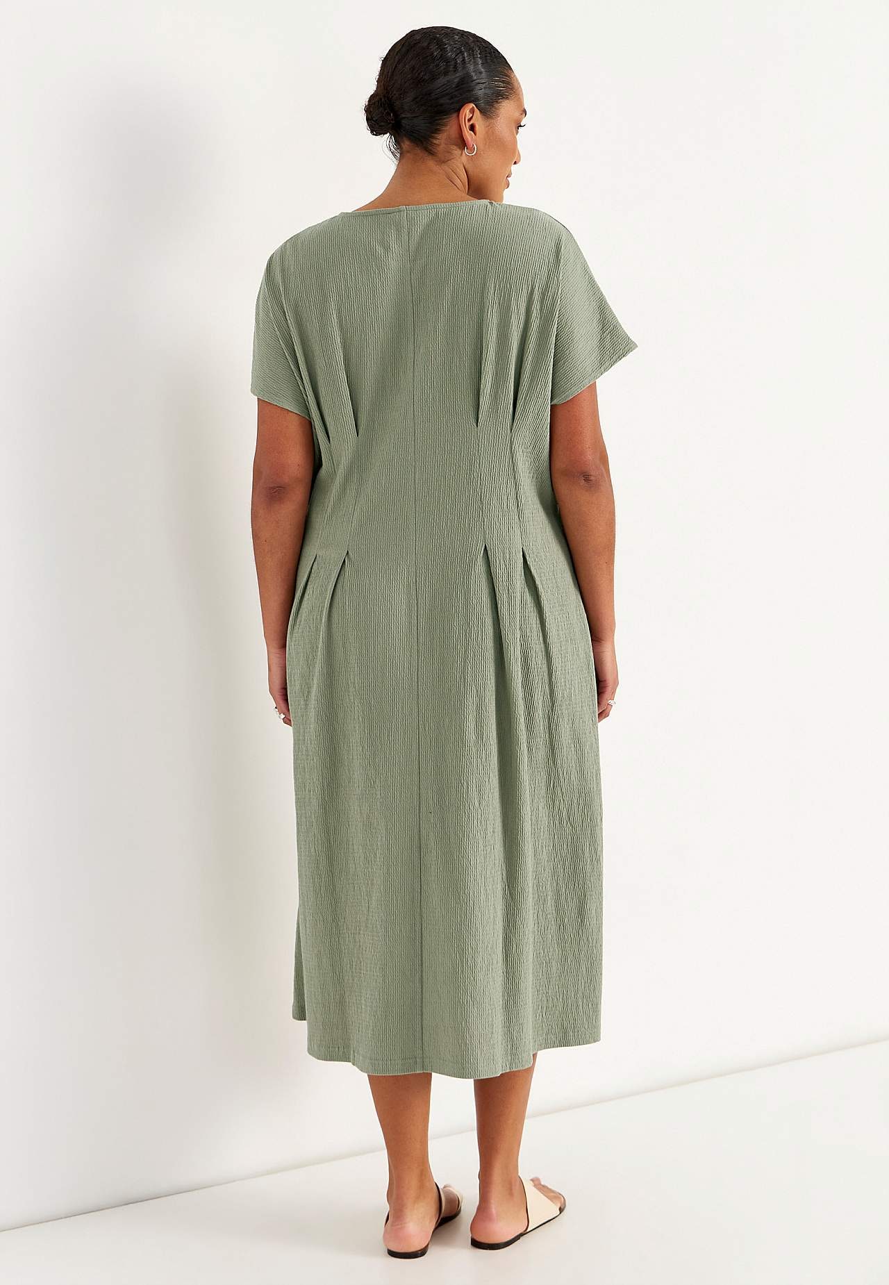 Kleid aus zerknittertem Baumwolljersey