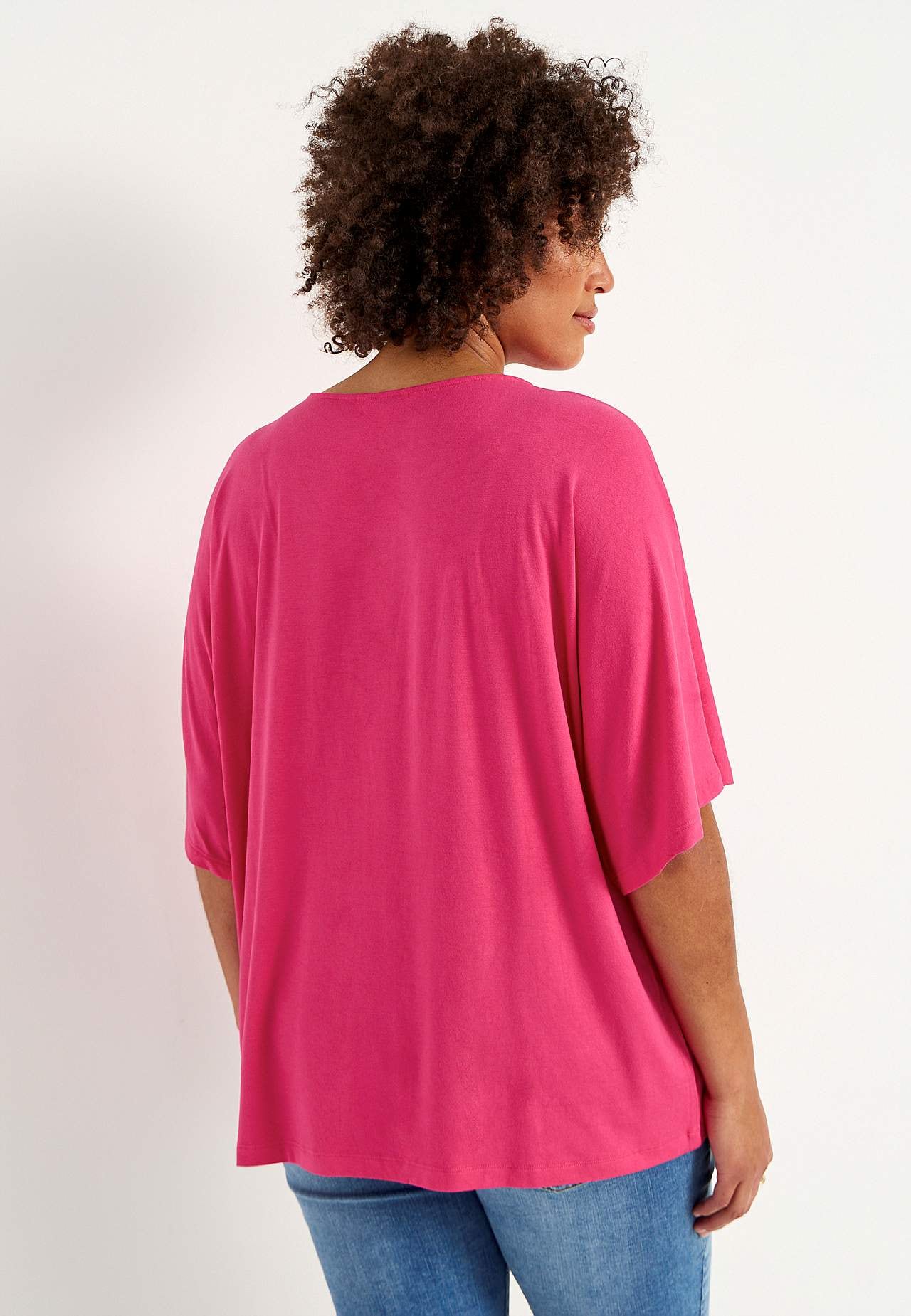 Jersey-Top mit Kimono-Stil Ärmel