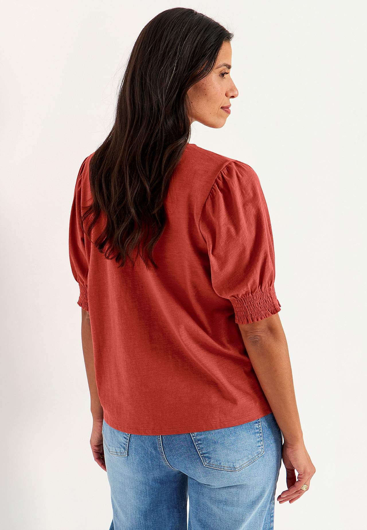 Jersey-Top mit Knöpfen
