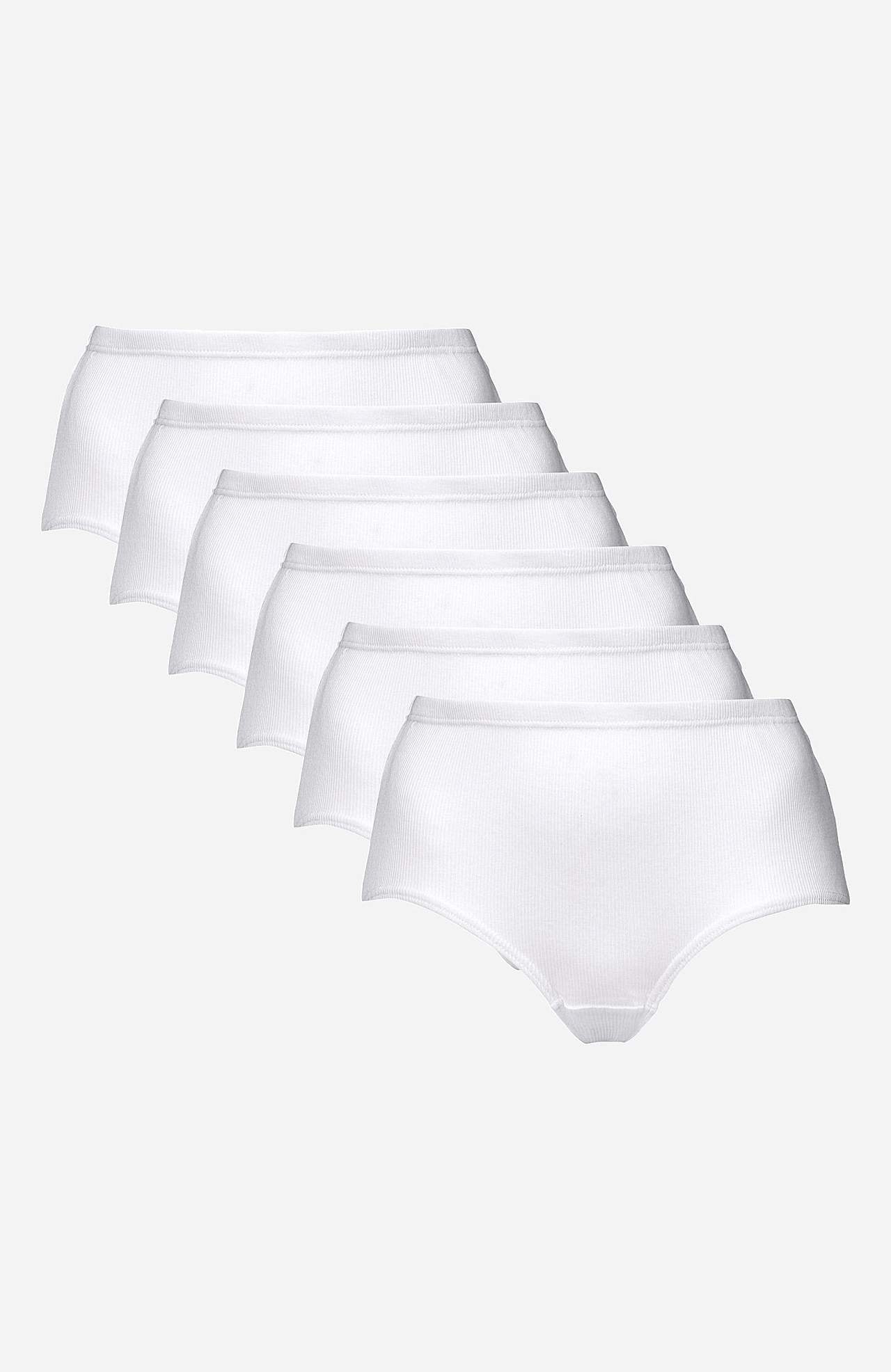Gerippte Damen-Unterhose aus Baumwolle Lisa 6er-Pack