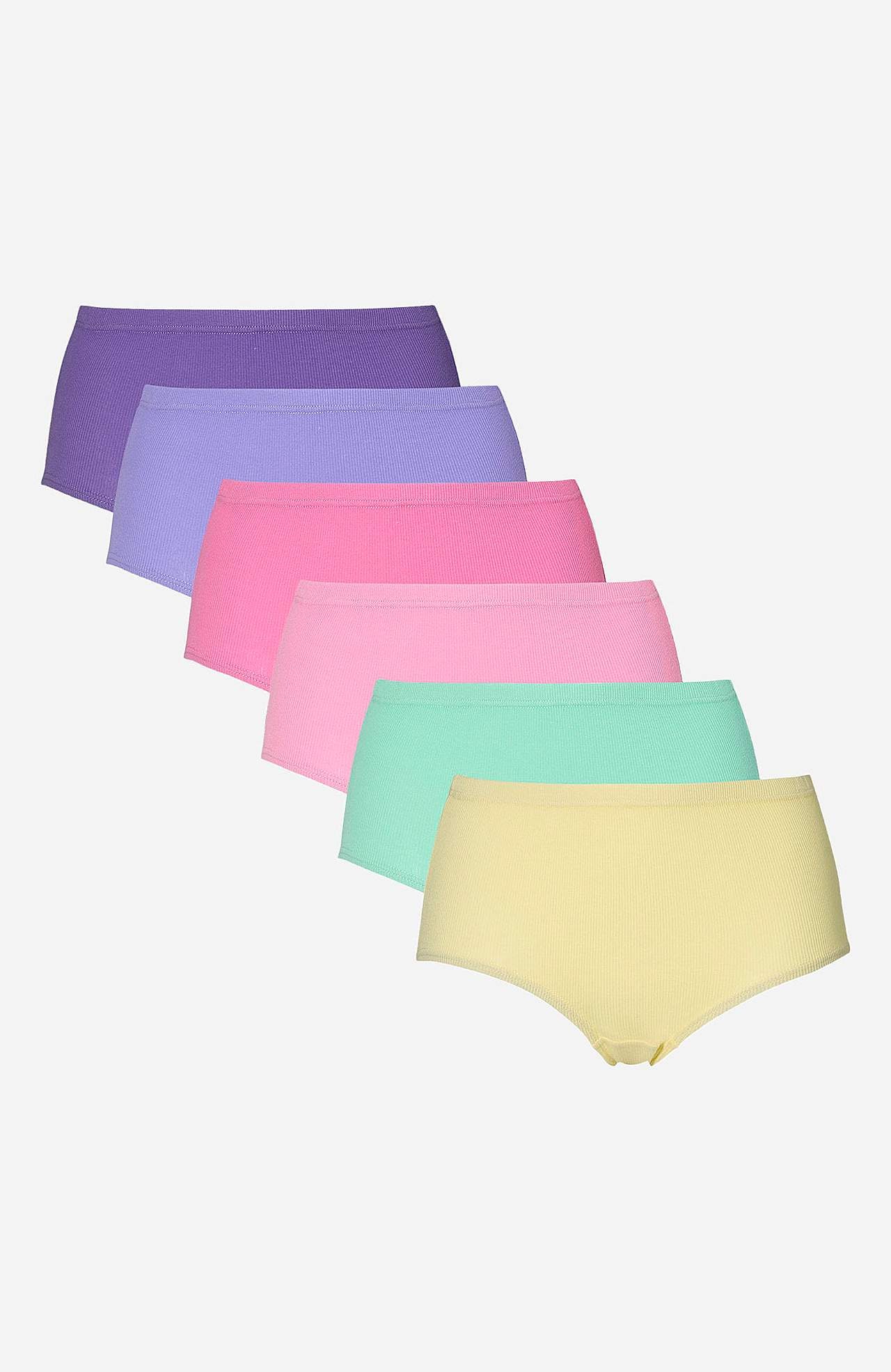 Gerippte Damen-Unterhose aus Baumwolle Lisa 6er-Pack