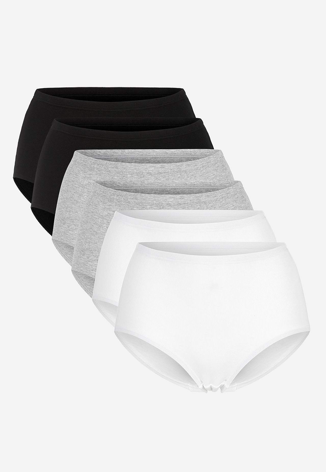 Gerippte Damen-Unterhose aus Baumwolle Lisa 6er-Pack