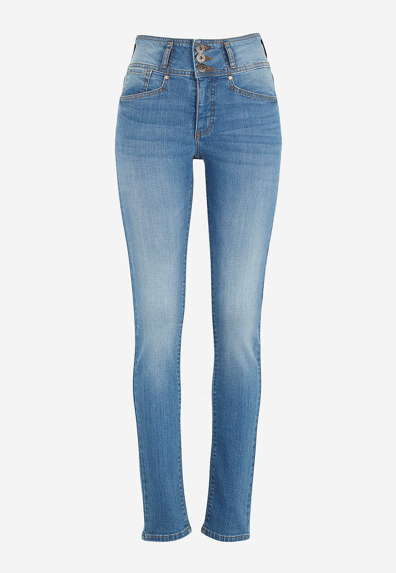 Gerade Jeans mit hohem Bund