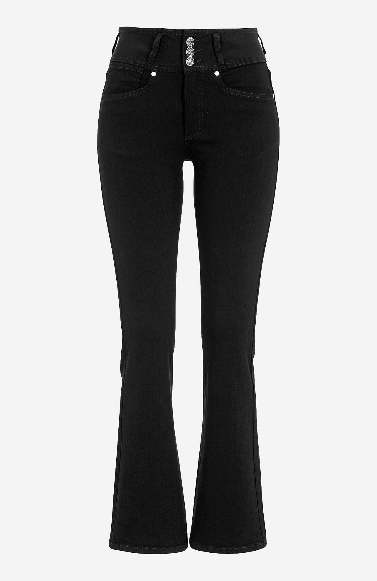 Bootcut-Jeans mit hohem Bund