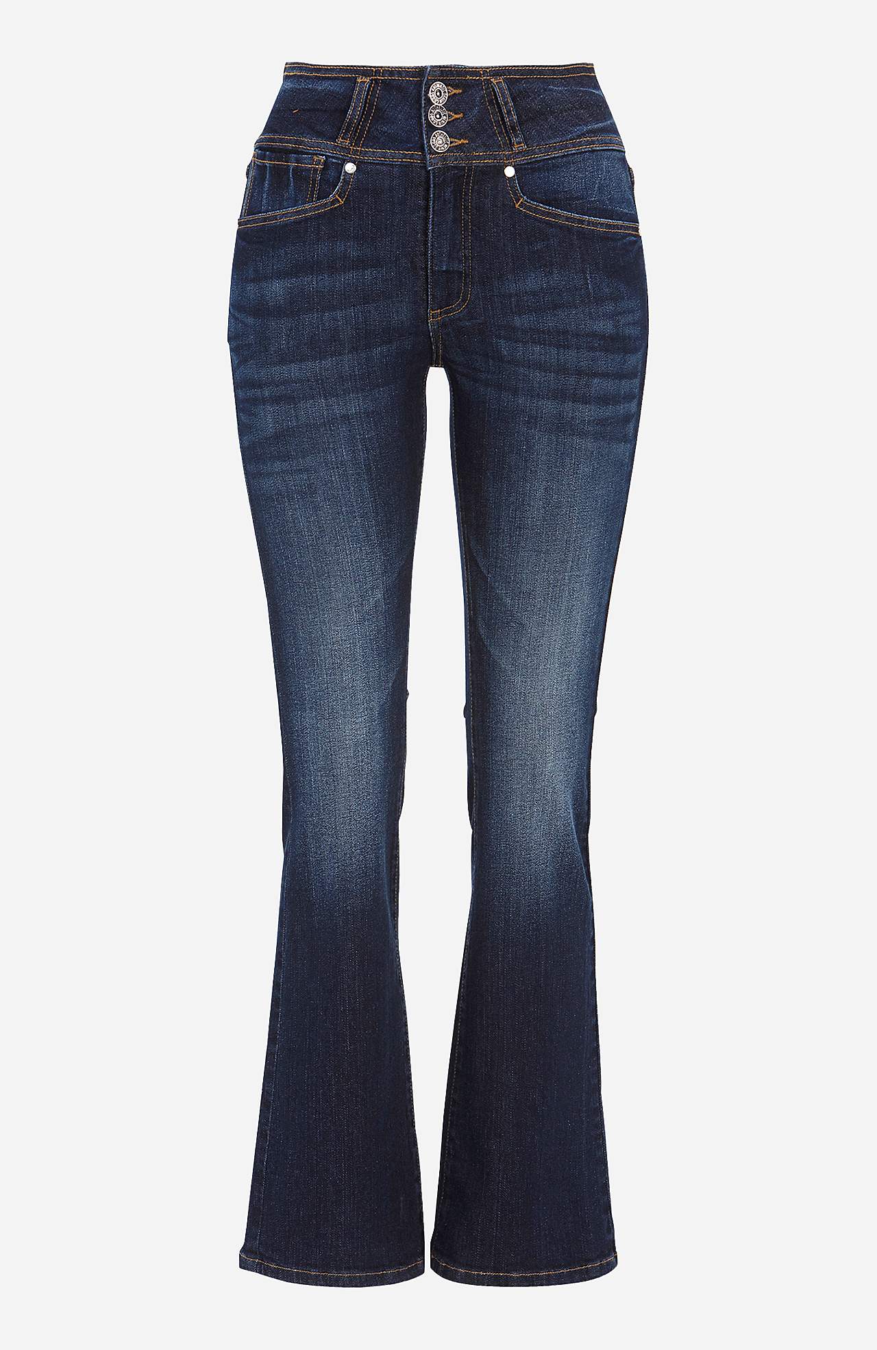 Bootcut-Jeans mit hohem Bund