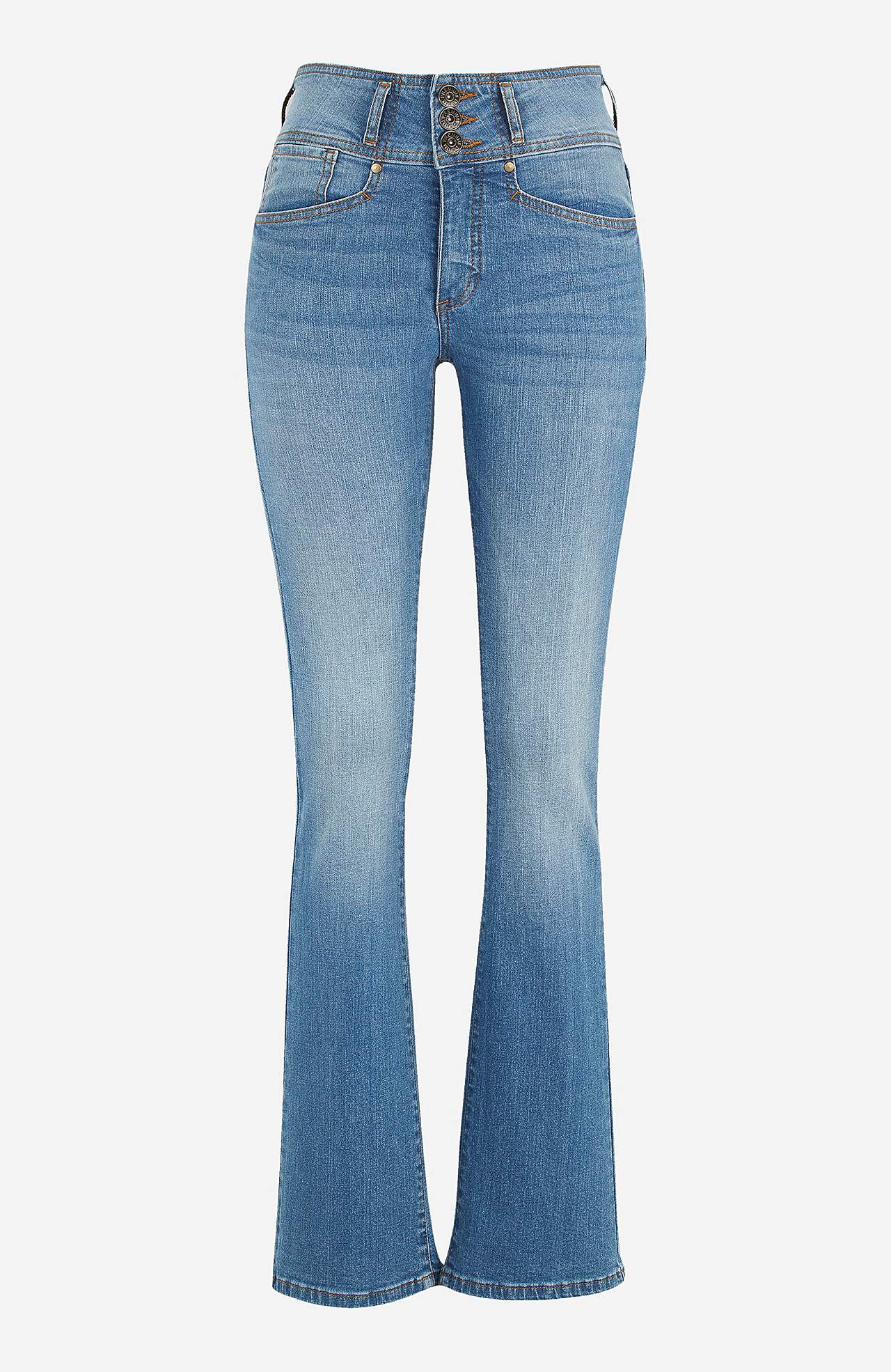 Bootcut-Jeans mit hohem Bund