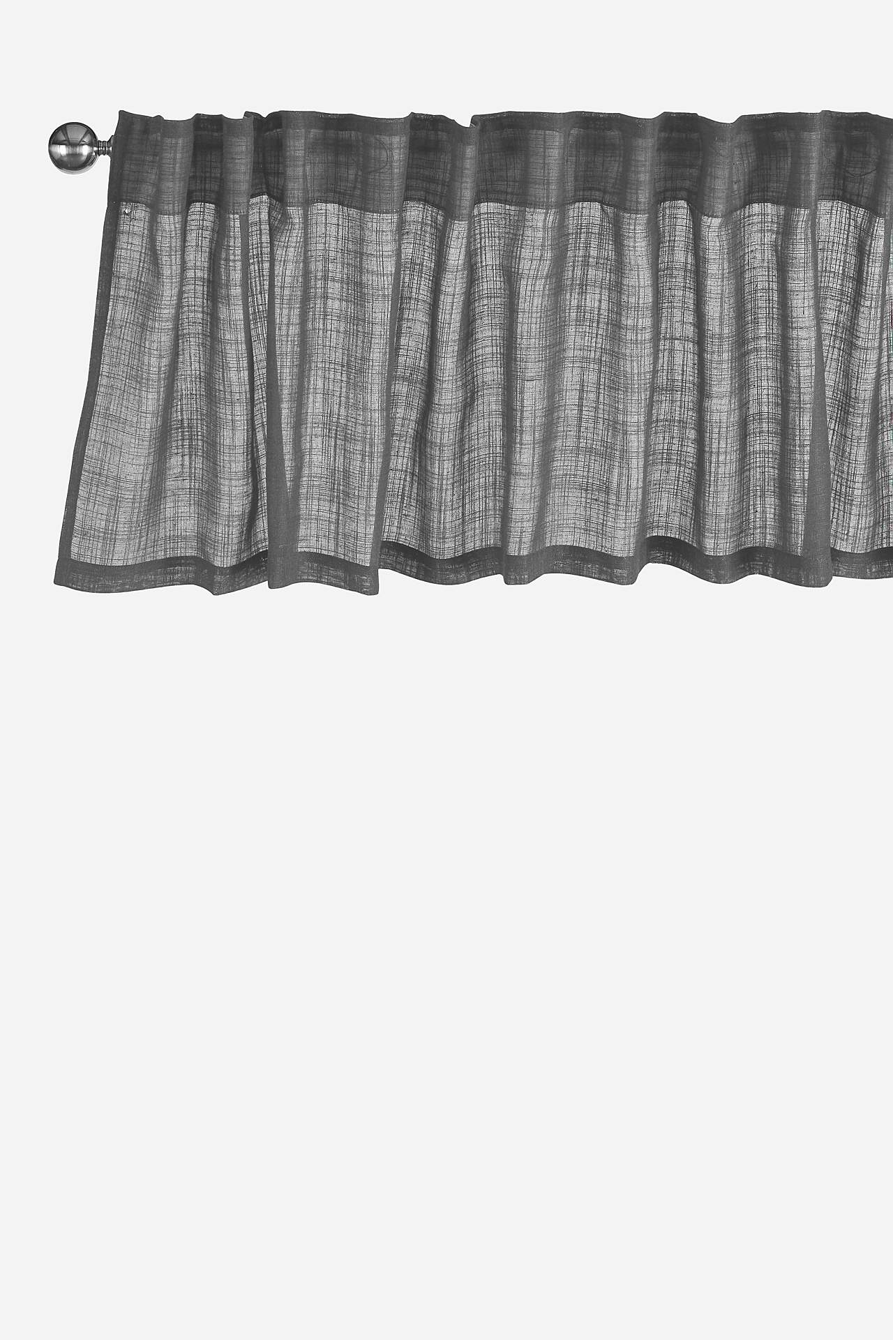Einfarbiger Querbehang mit Multiband mit Leinen-Look