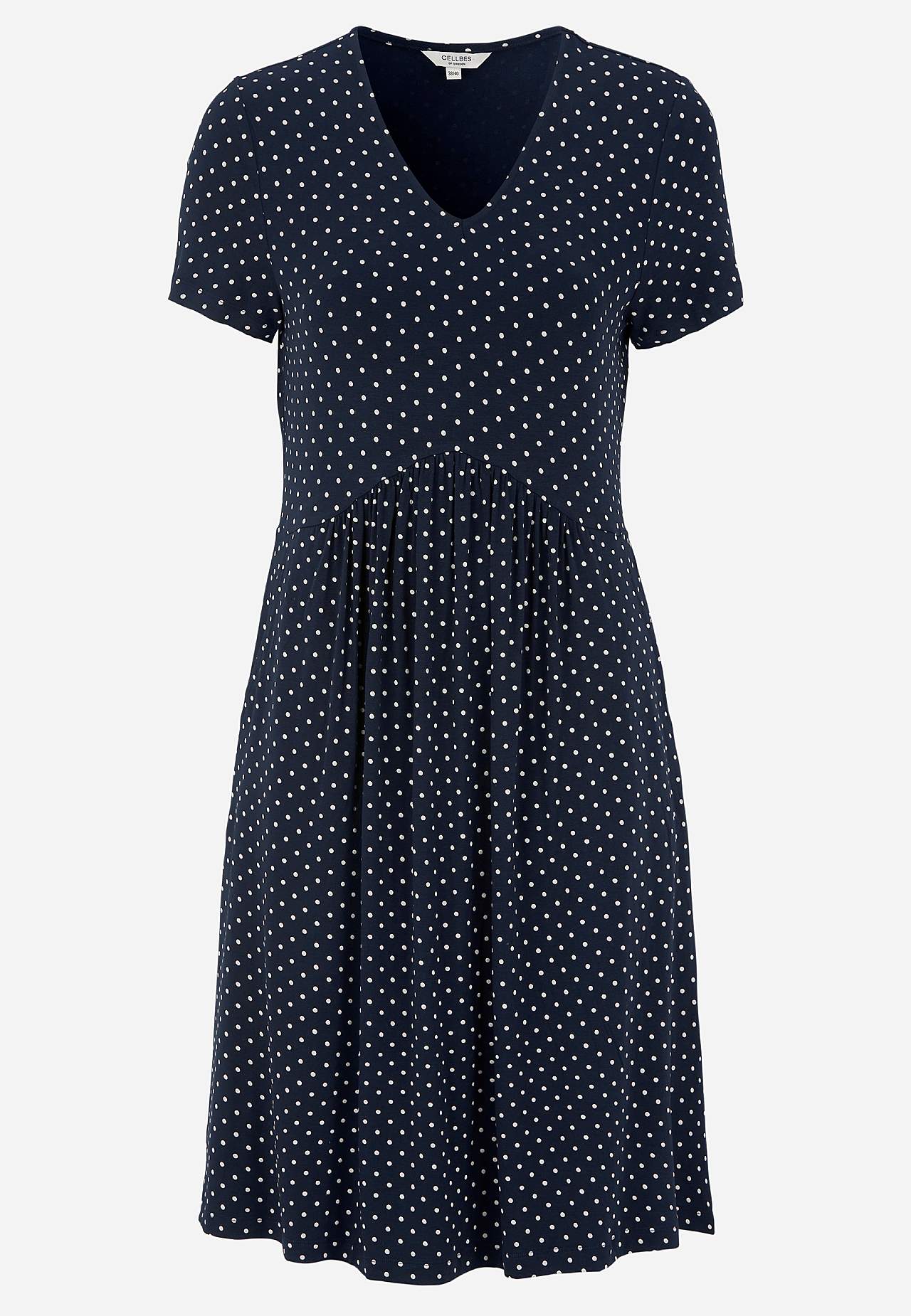 Kurzärmliges Jerseykleid mit Taschen