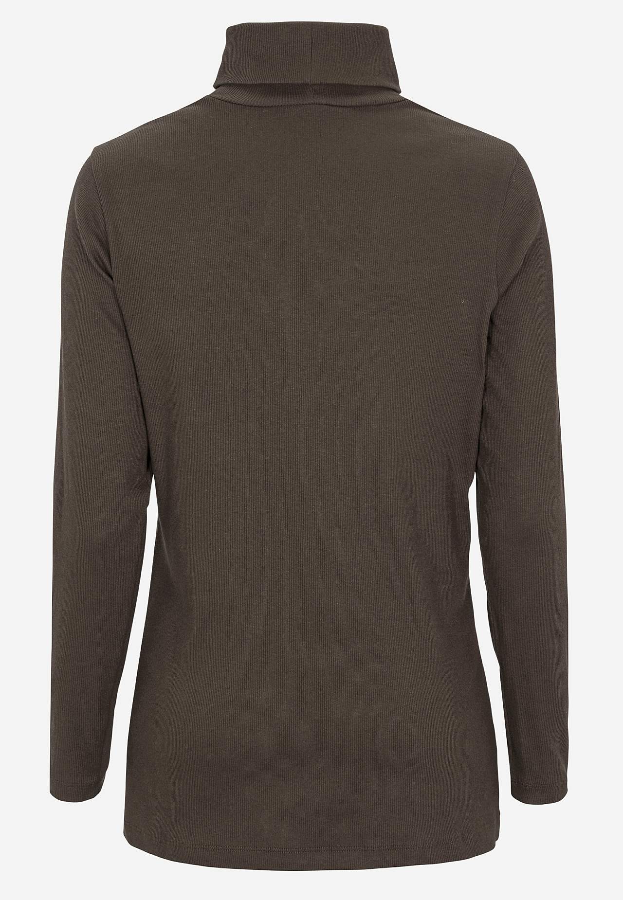 Gerippter Rollkragenpullover aus organischer Baumwolle