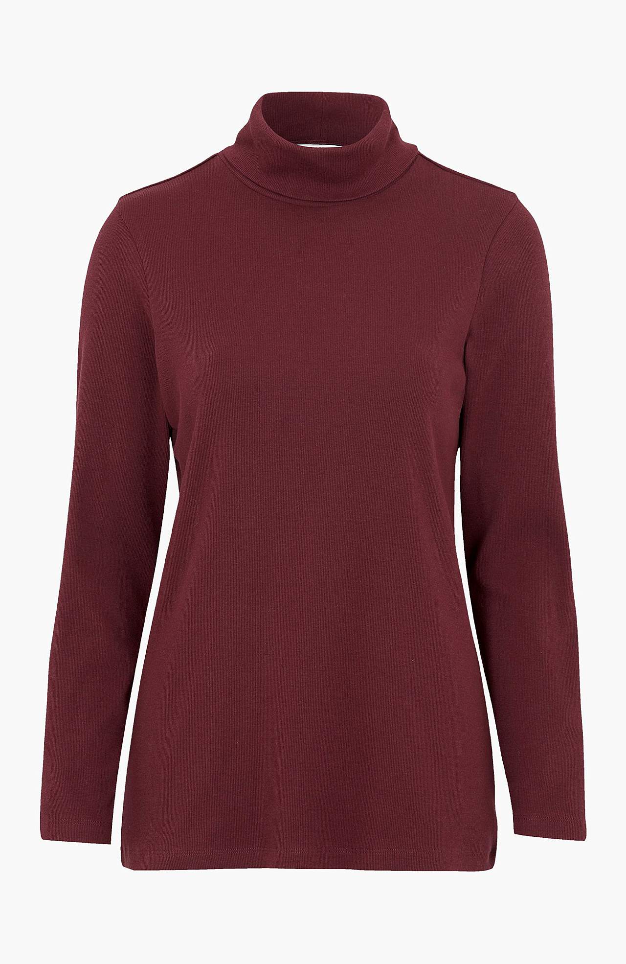 Gerippter Rollkragenpullover aus organischer Baumwolle