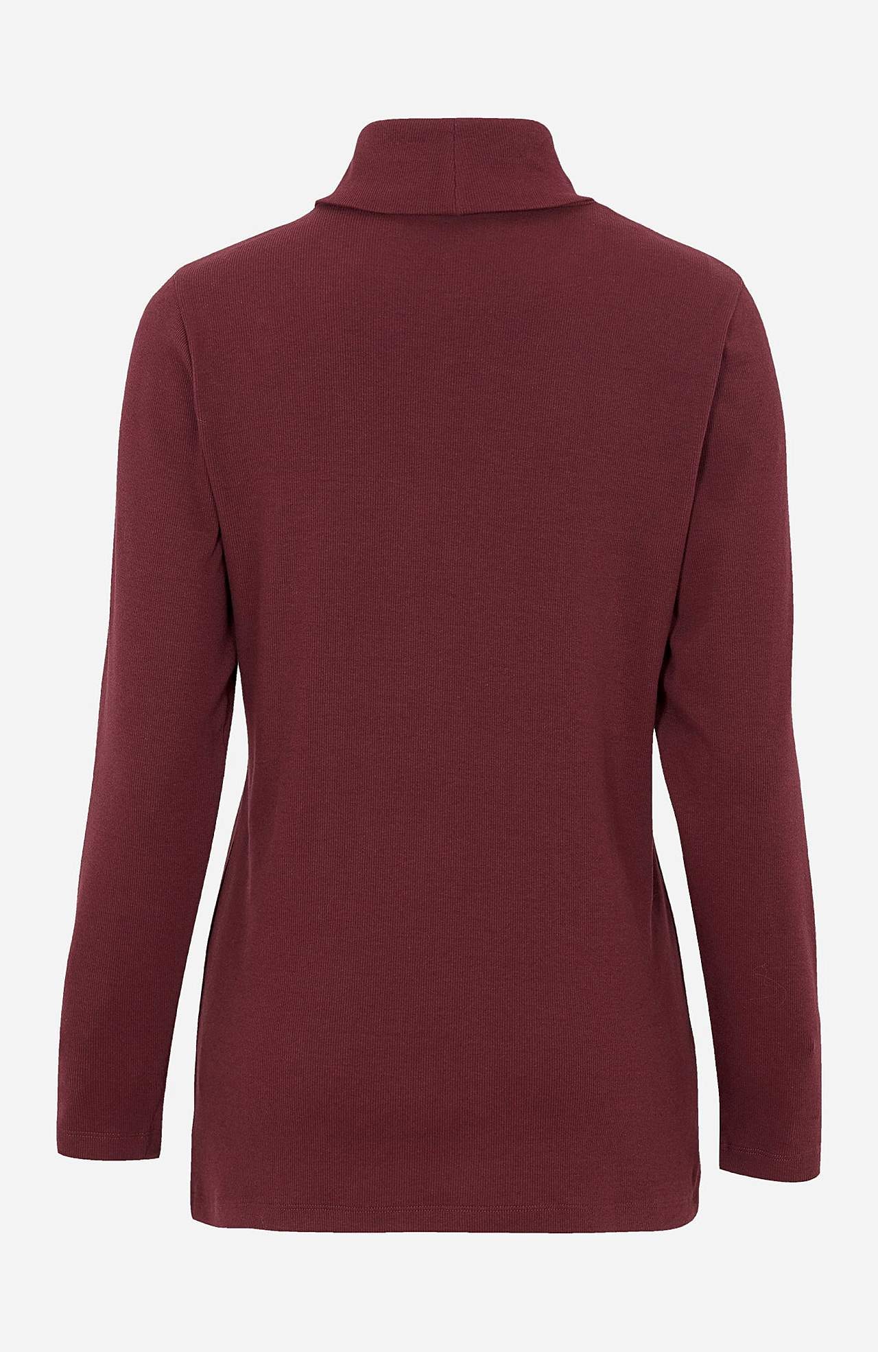 Gerippter Rollkragenpullover aus organischer Baumwolle