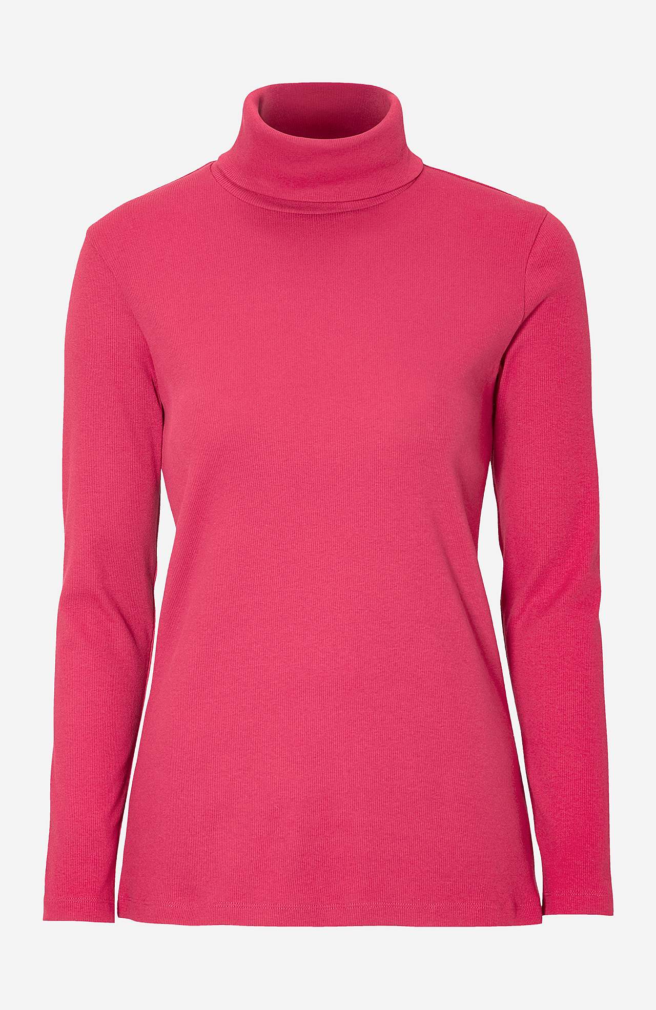 Gerippter Rollkragenpullover aus organischer Baumwolle