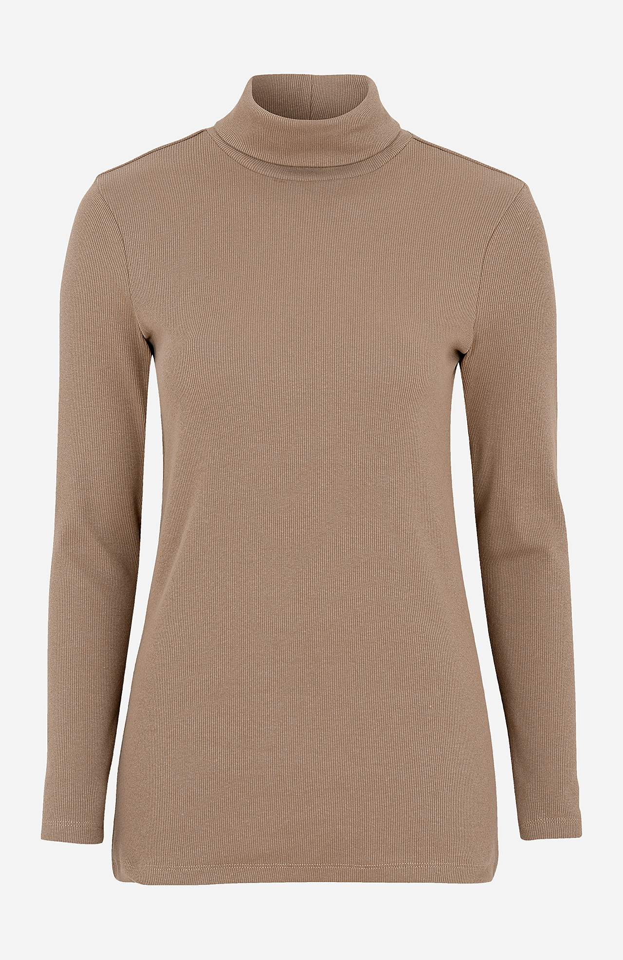 Gerippter Rollkragenpullover aus organischer Baumwolle