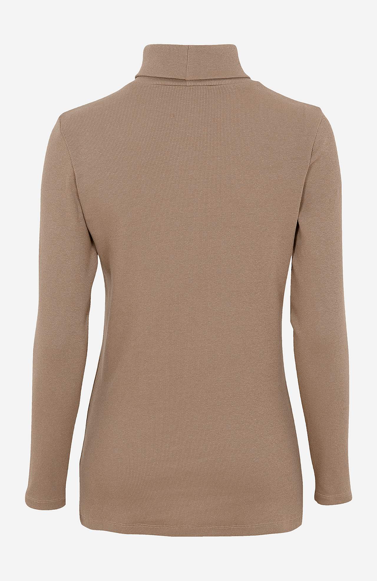 Gerippter Rollkragenpullover aus organischer Baumwolle