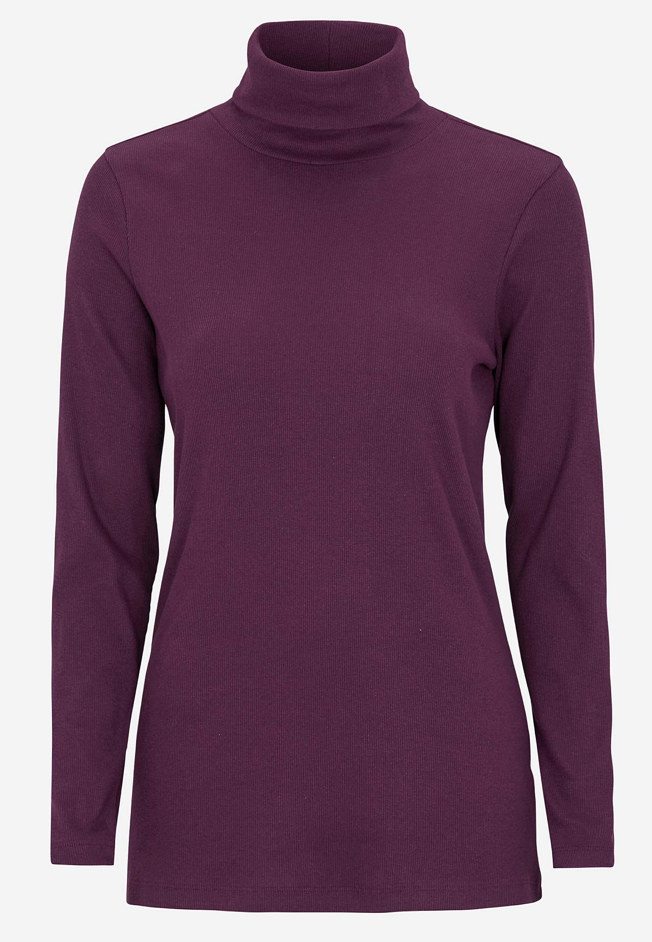 Gerippter Rollkragenpullover aus organischer Baumwolle