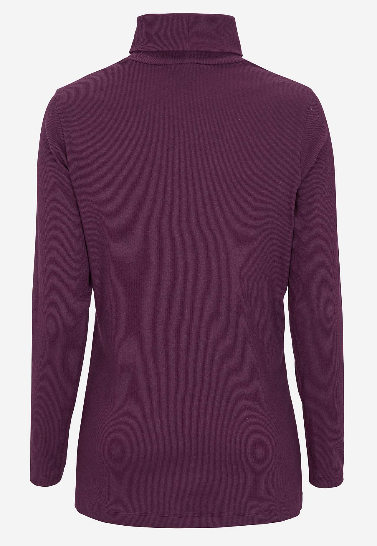 Gerippter Rollkragenpullover aus organischer Baumwolle