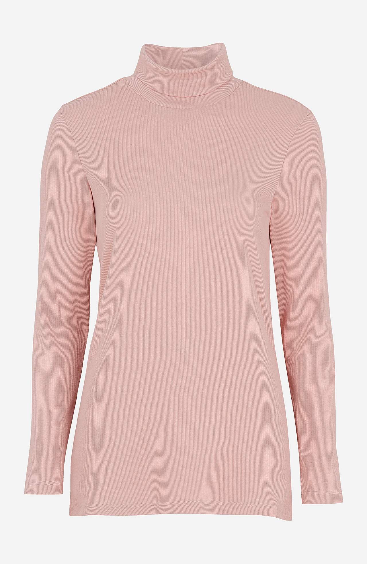 Gerippter Rollkragenpullover aus organischer Baumwolle