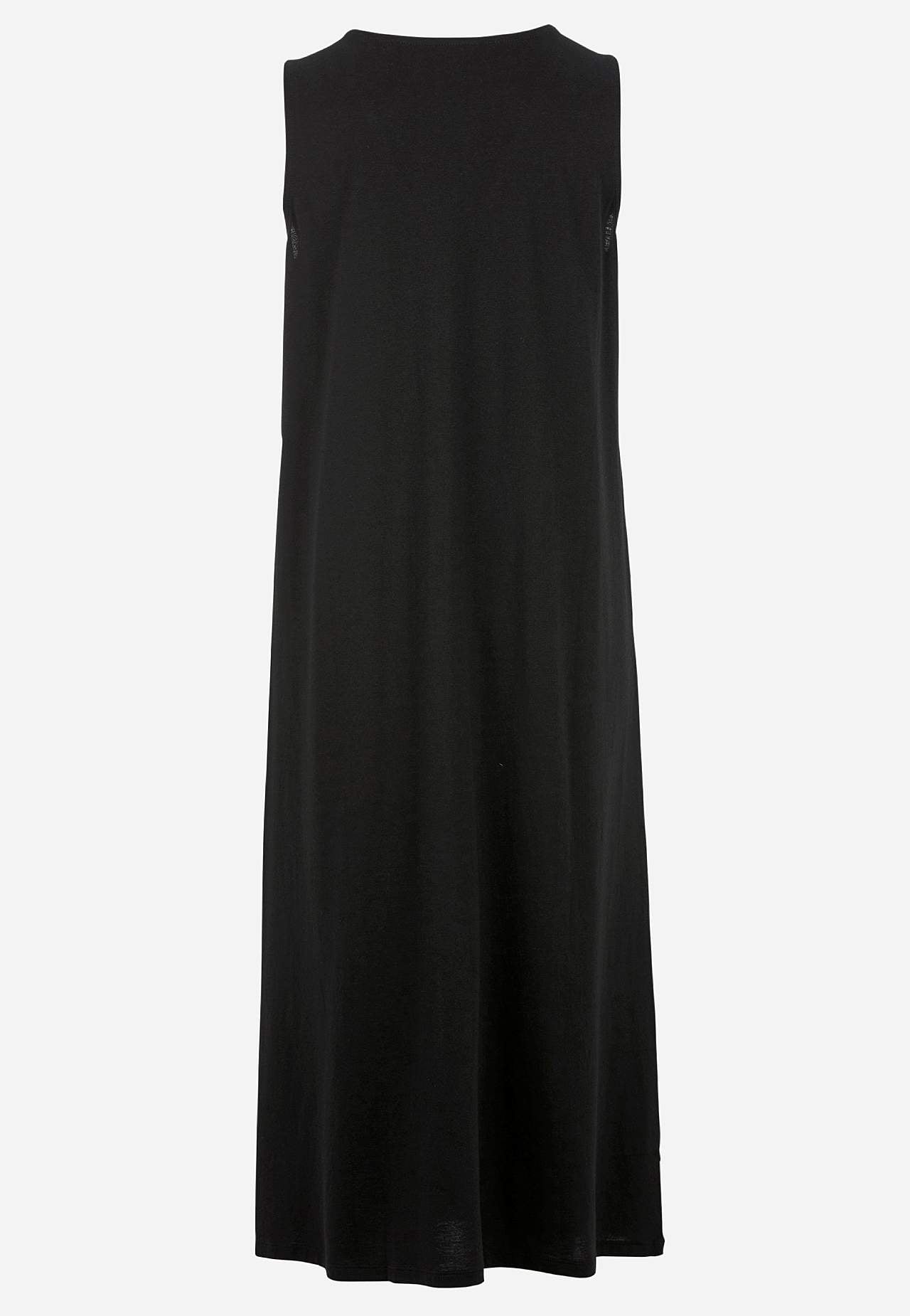 Ärmelloses Jerseykleid mit einem V-Ausschnitt