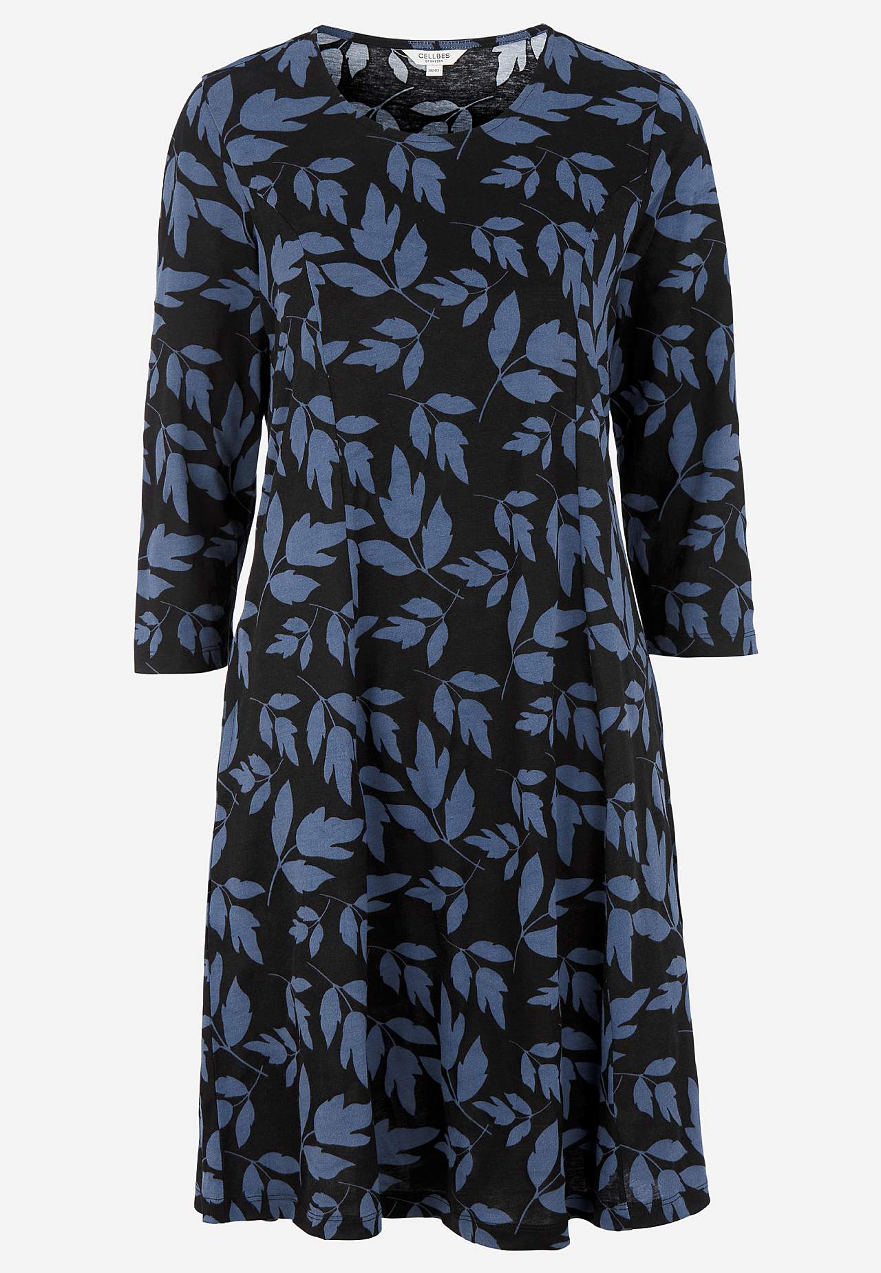 Gemustertes Jerseykleid mit Taschen