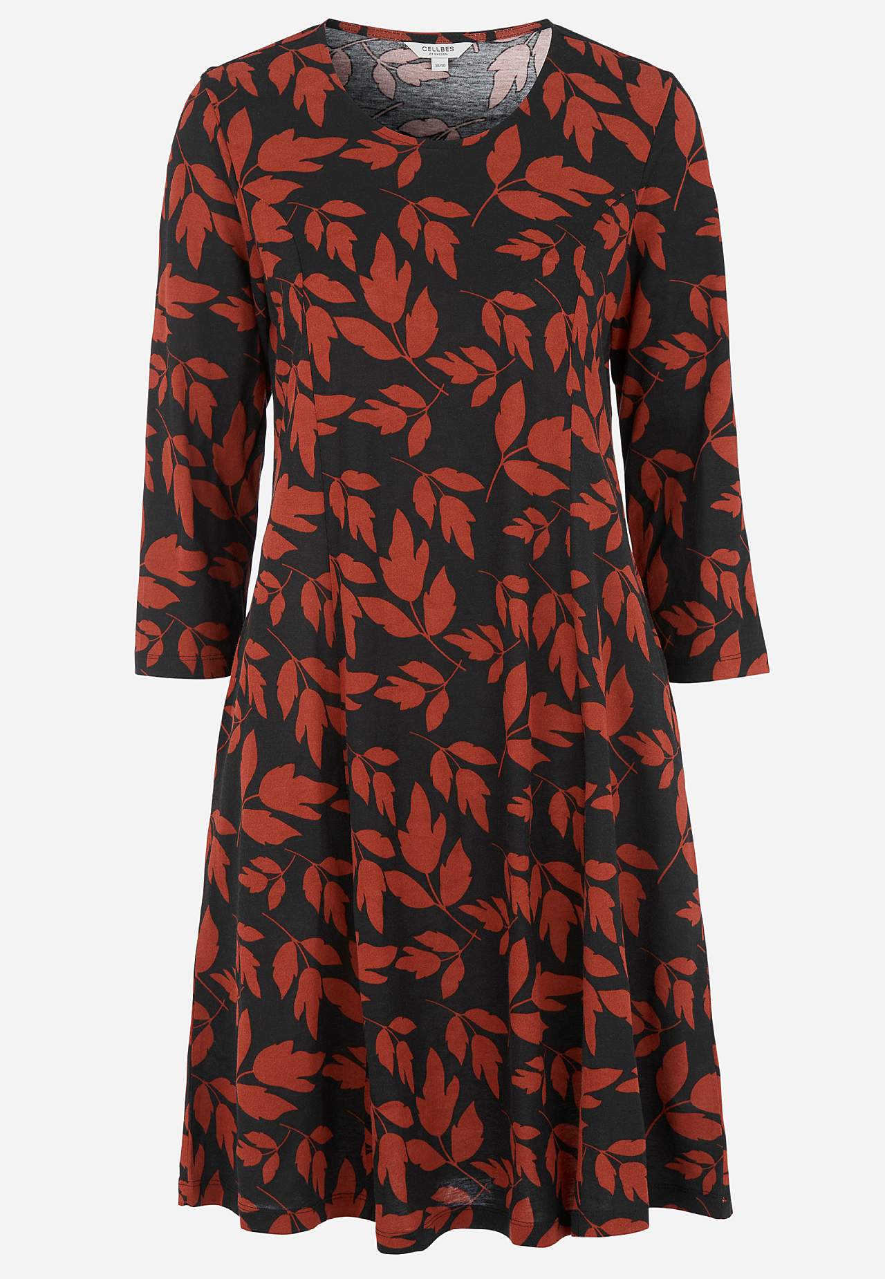 Gemustertes Jerseykleid mit Taschen