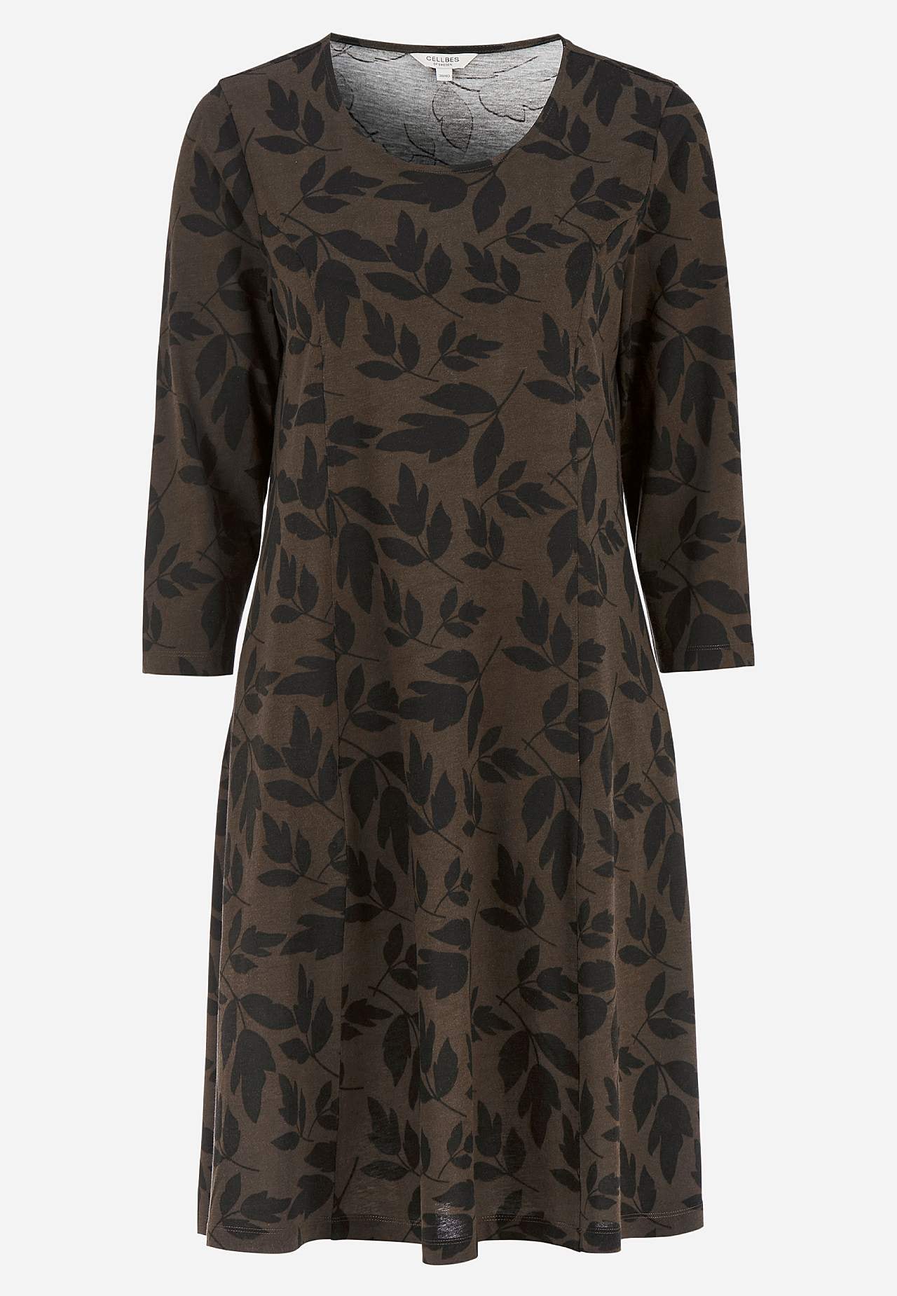 Gemustertes Jerseykleid mit Taschen