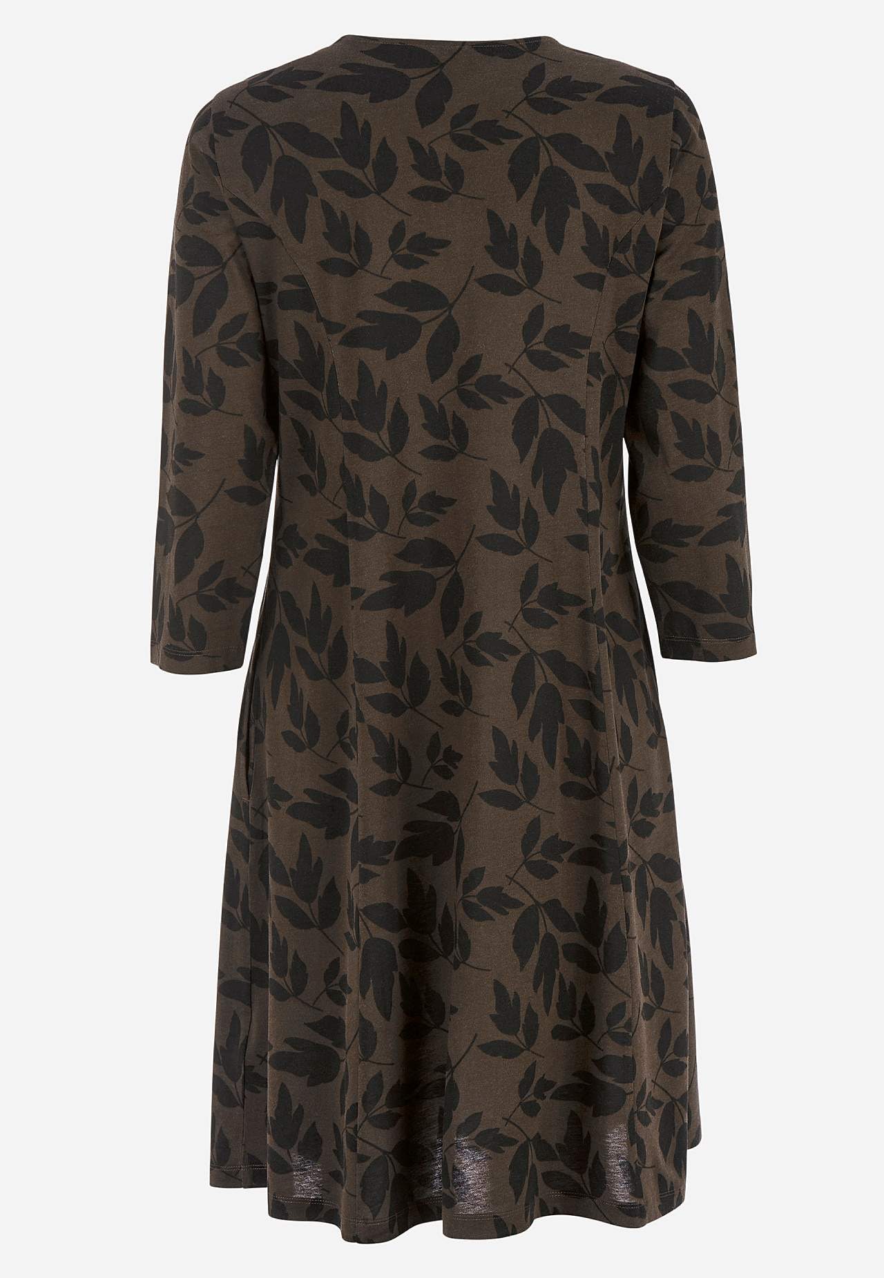 Gemustertes Jerseykleid mit Taschen