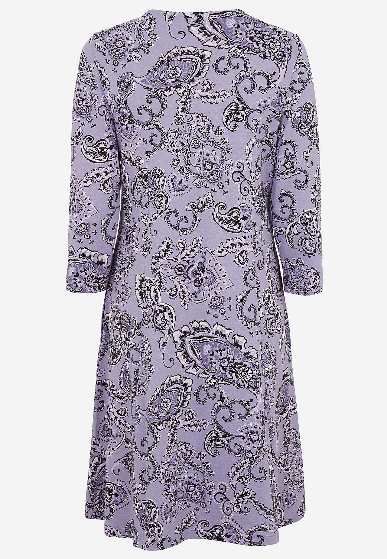 Gemustertes Jerseykleid mit Taschen