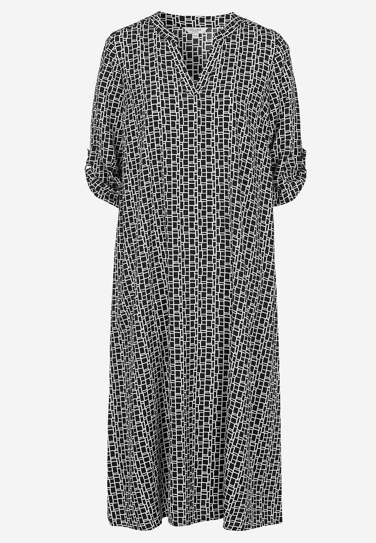 Gewebtes Kleid mit einem V-Ausschnitt