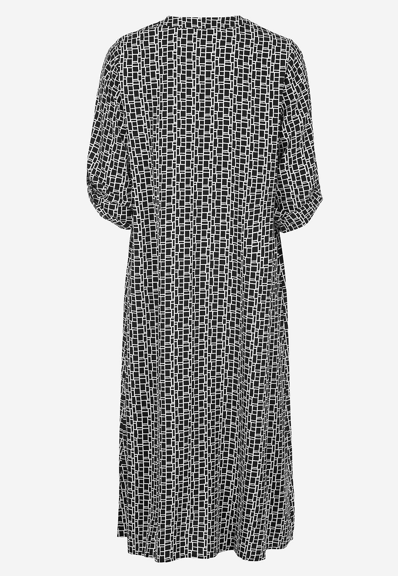 Gewebtes Kleid mit einem V-Ausschnitt