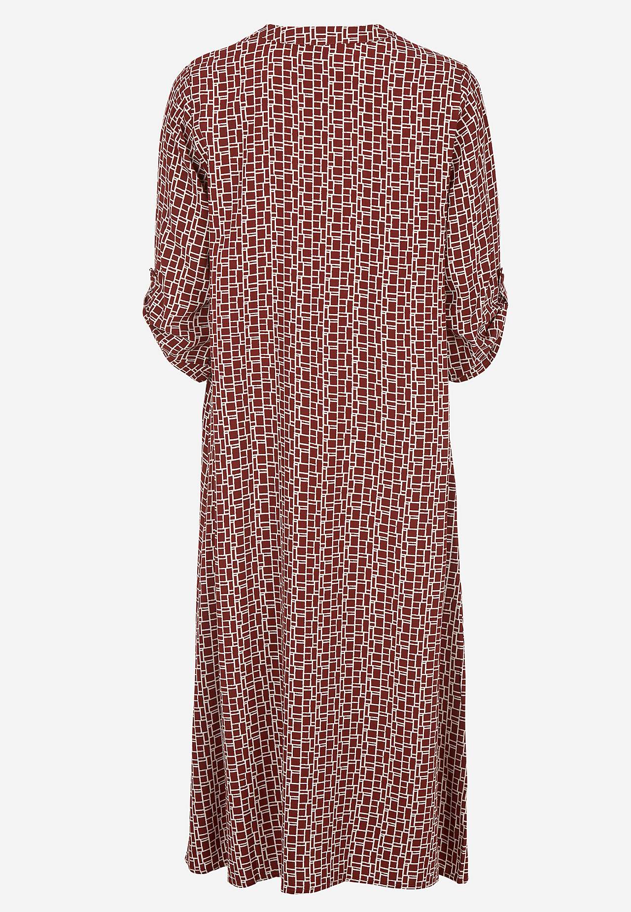Gewebtes Kleid mit einem V-Ausschnitt