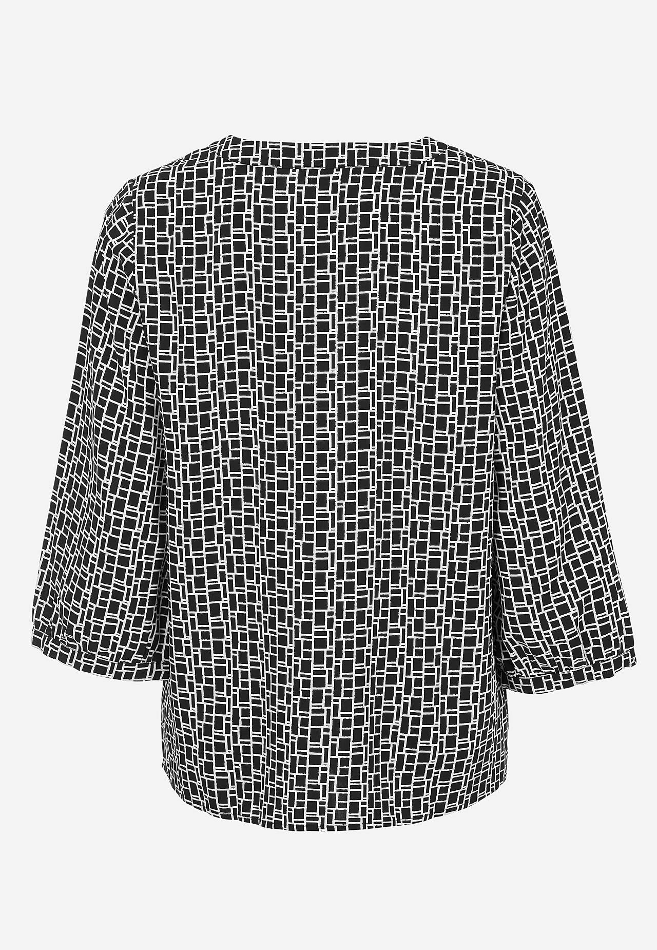 Gewebte Bluse mit einem V-Ausschnitt