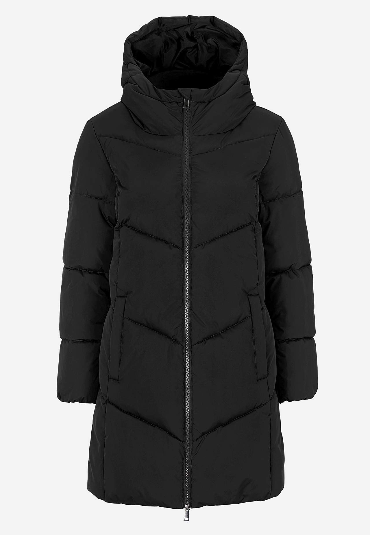 Lange Jacke mit flauschiger Polsterung