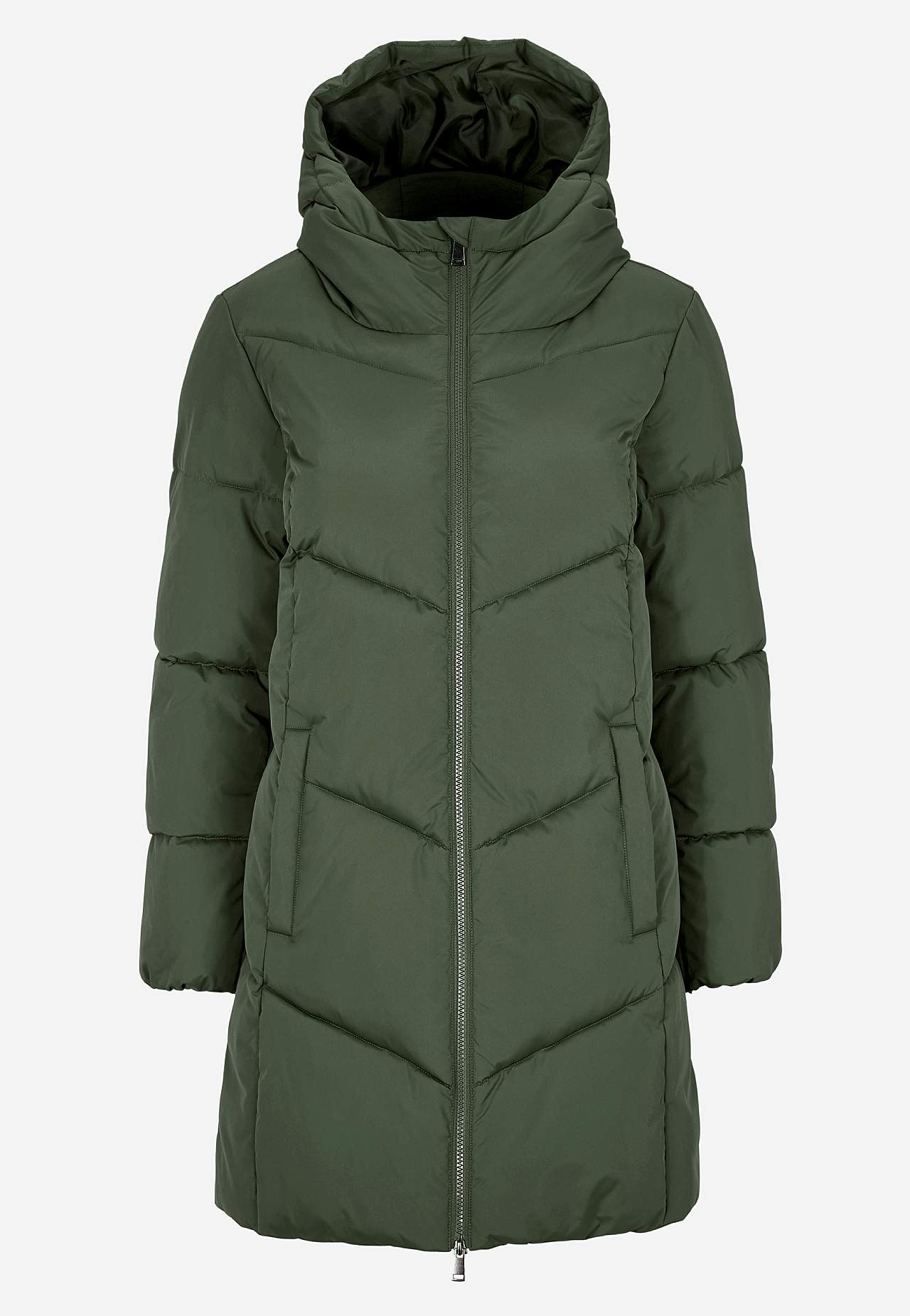 Lange Jacke mit flauschiger Polsterung