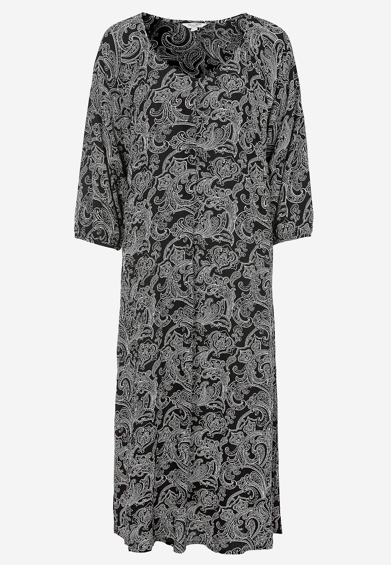 Gemustertes Kleid mit Knöpfen