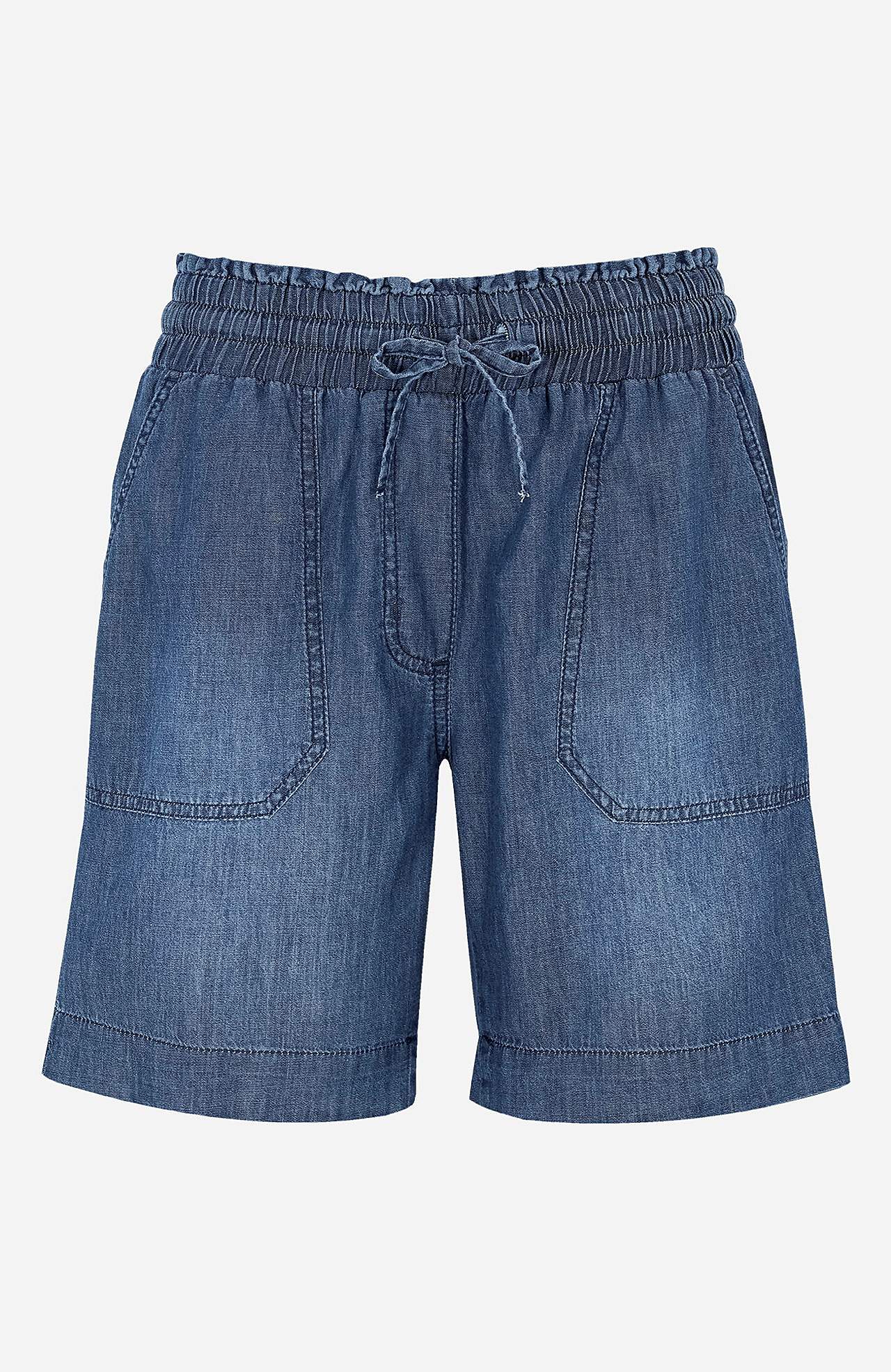 Shorts aus gewaschenem Denim Jade