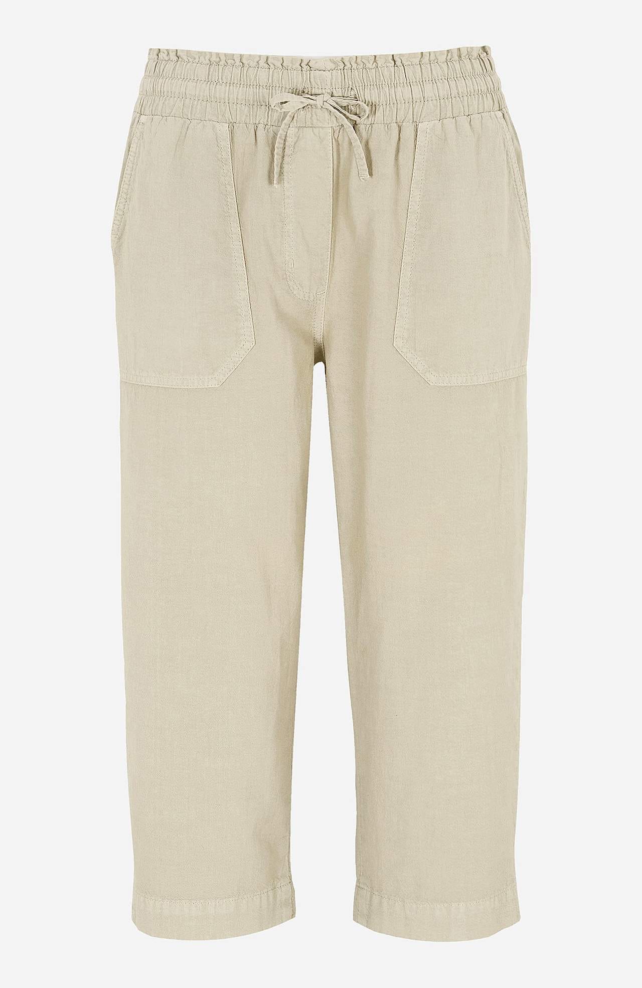 Caprihose aus gewaschener Baumwolle Jade