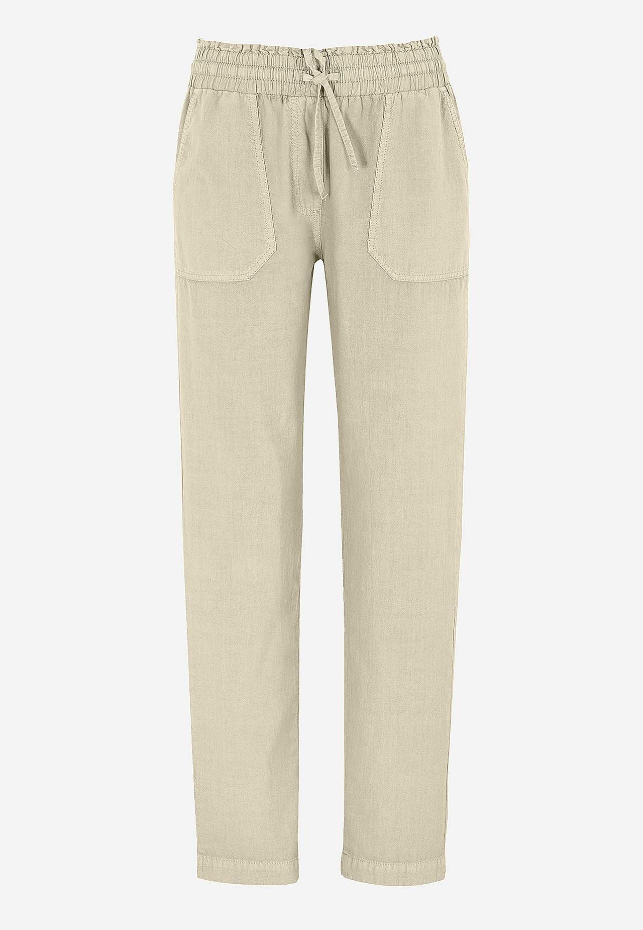 Lange Hose aus gewaschener Baumwolle