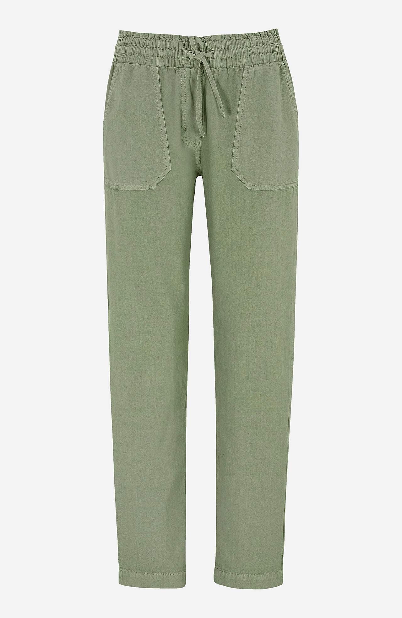 Lange Hose aus gewaschener Baumwolle