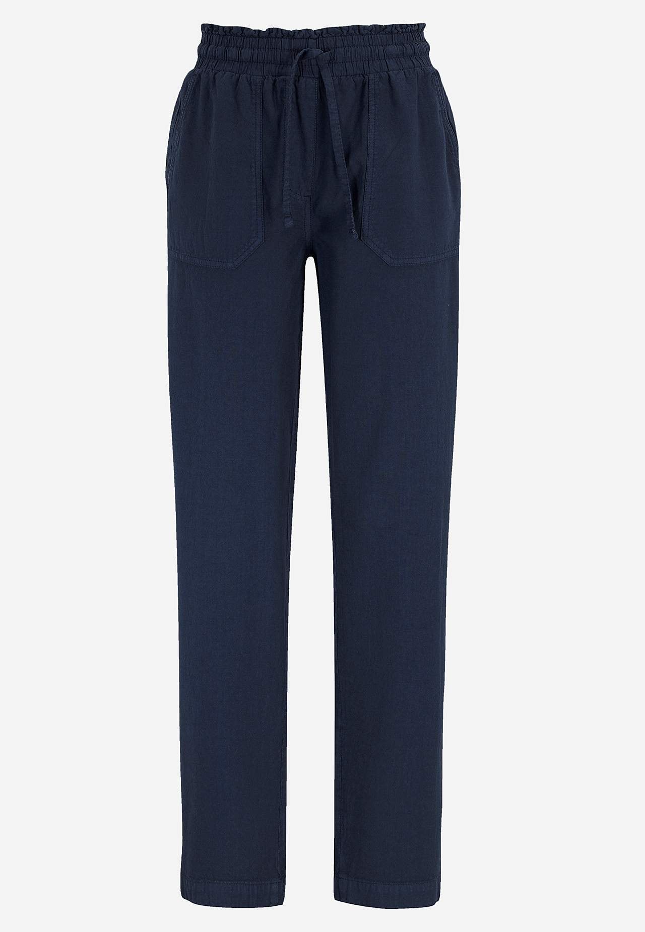 Lange Hose aus gewaschener Baumwolle