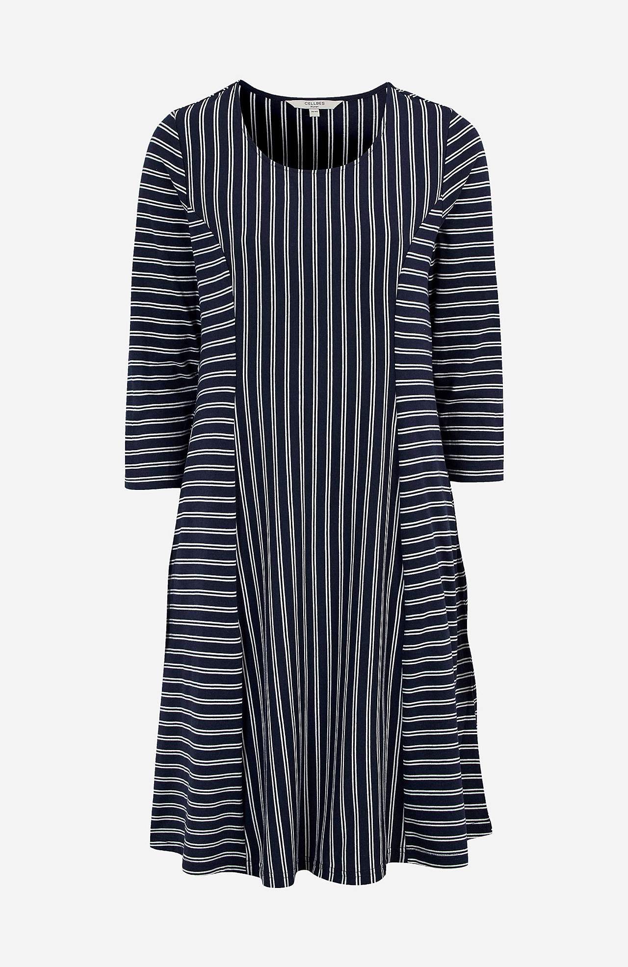 Gemustertes Jerseykleid mit Seitentaschen