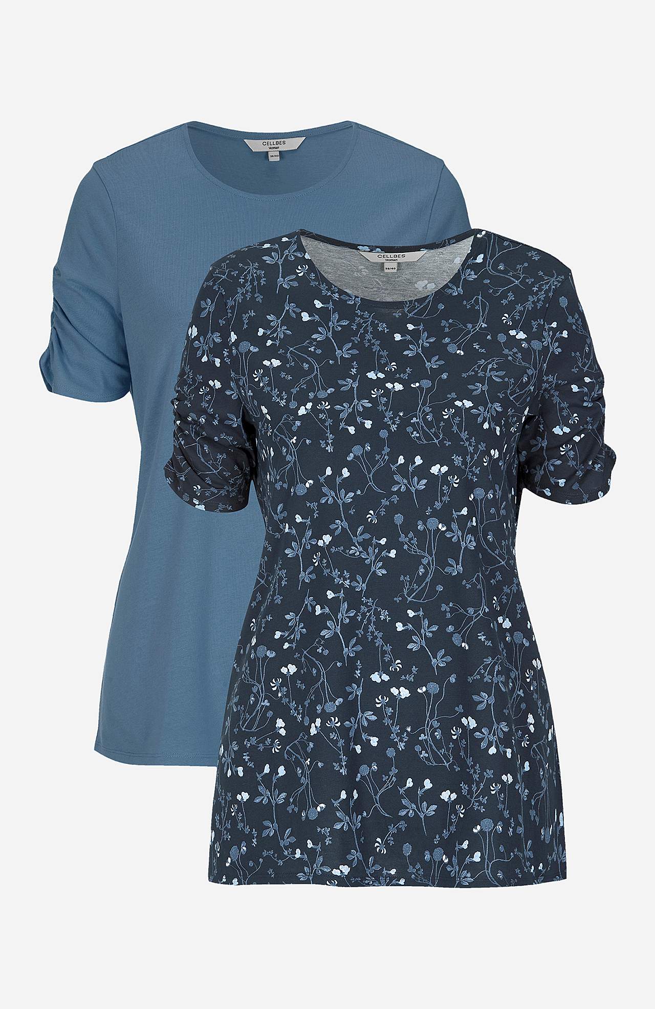 Jersey-Top mit gerafften Ärmeln Amelia 2er-Pack