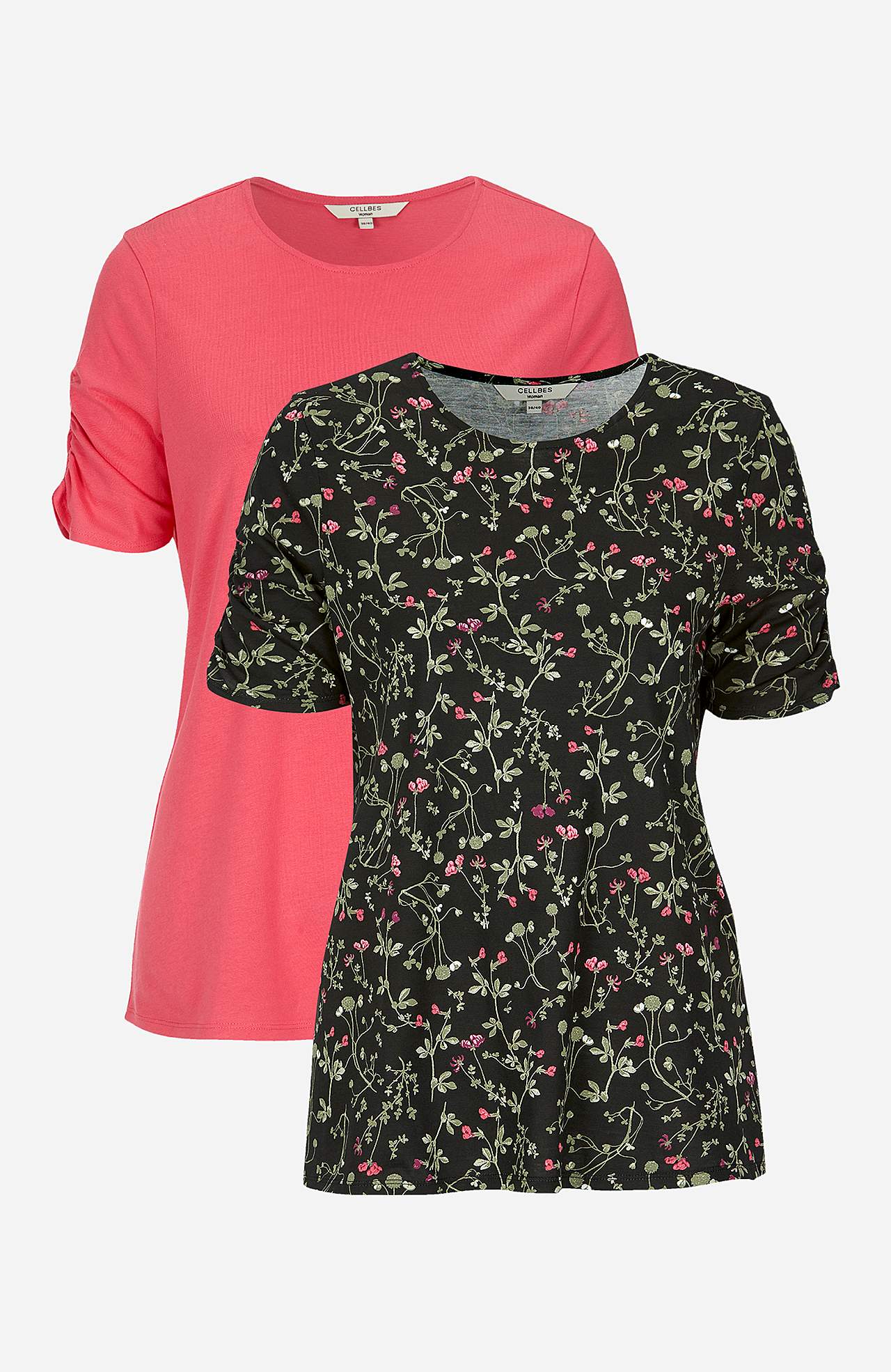 Jersey-Top mit gerafften Ärmeln Amelia 2er-Pack