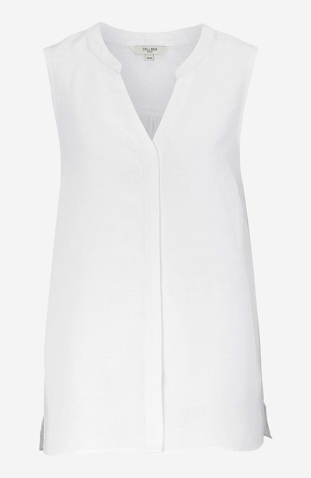 Leinen-Bluse Premium mit ärmellosem Design