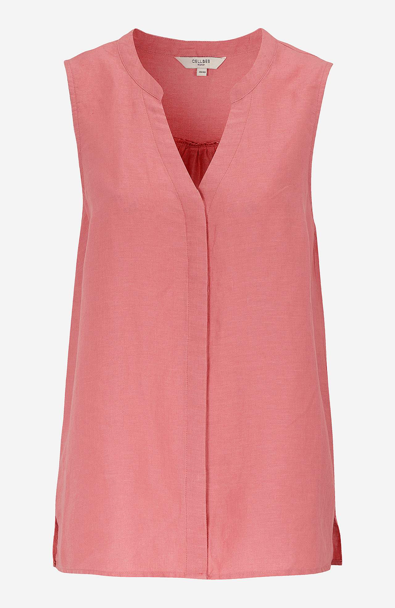 Leinen-Bluse Premium mit ärmellosem Design