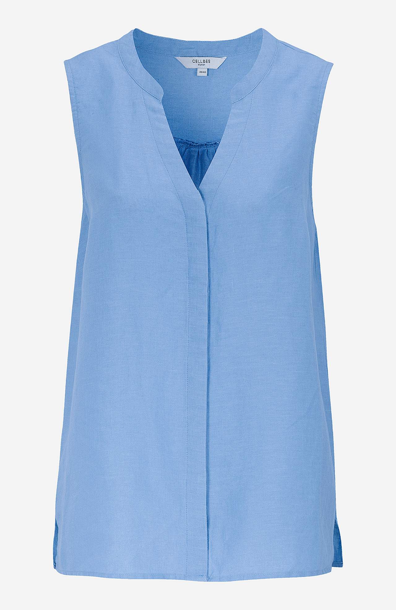 Leinen-Bluse Premium mit ärmellosem Design