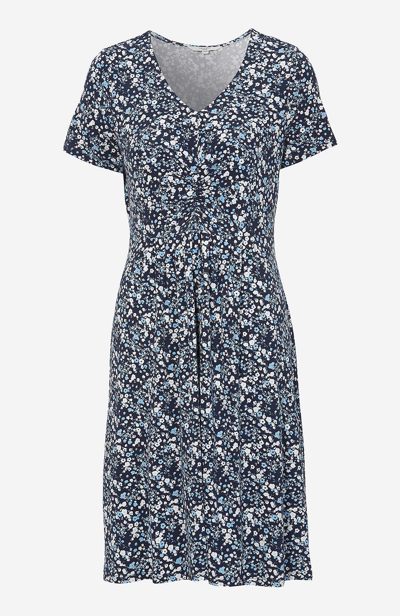 Gemustertes, kurzärmliges Jerseykleid Jenna